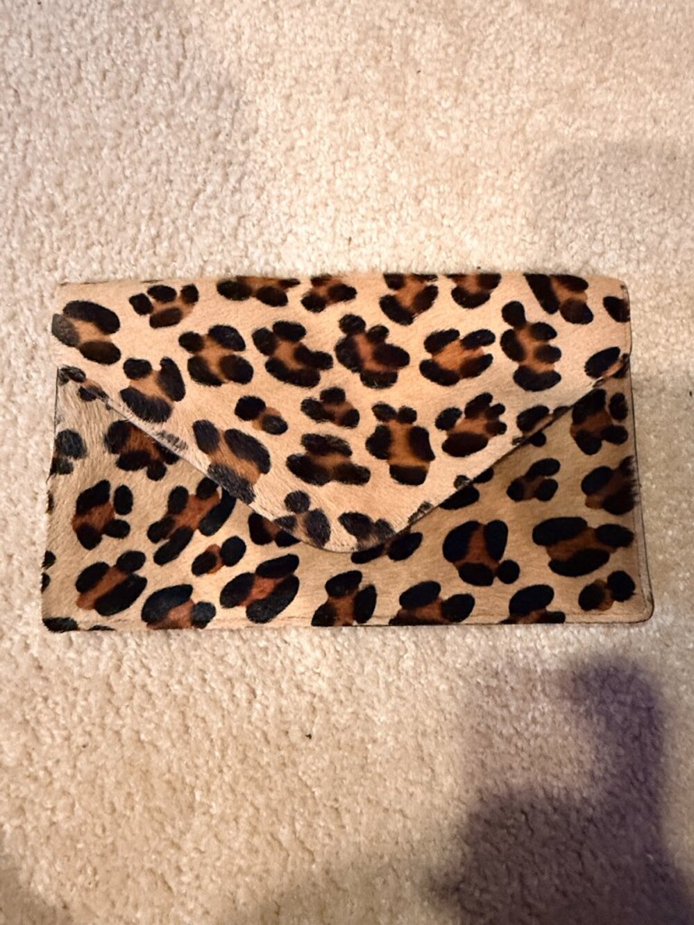 Previously Loved STREETS AHEAD Leopard Calf Hair/Leopard Envelope Clutch Purse